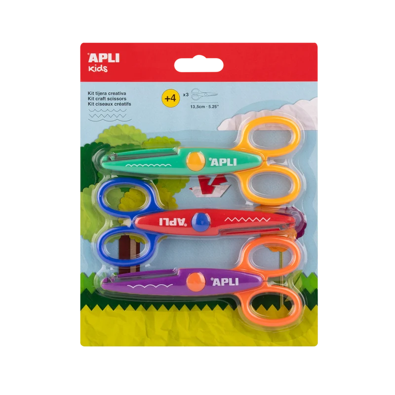 APLI Kreativschere 13,5 cm, abgerundete Spitze, symmetrisch