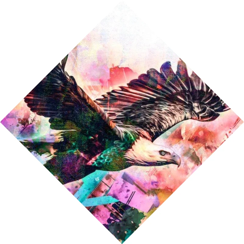 Spannrahmenbild Adler Modern Art Raute