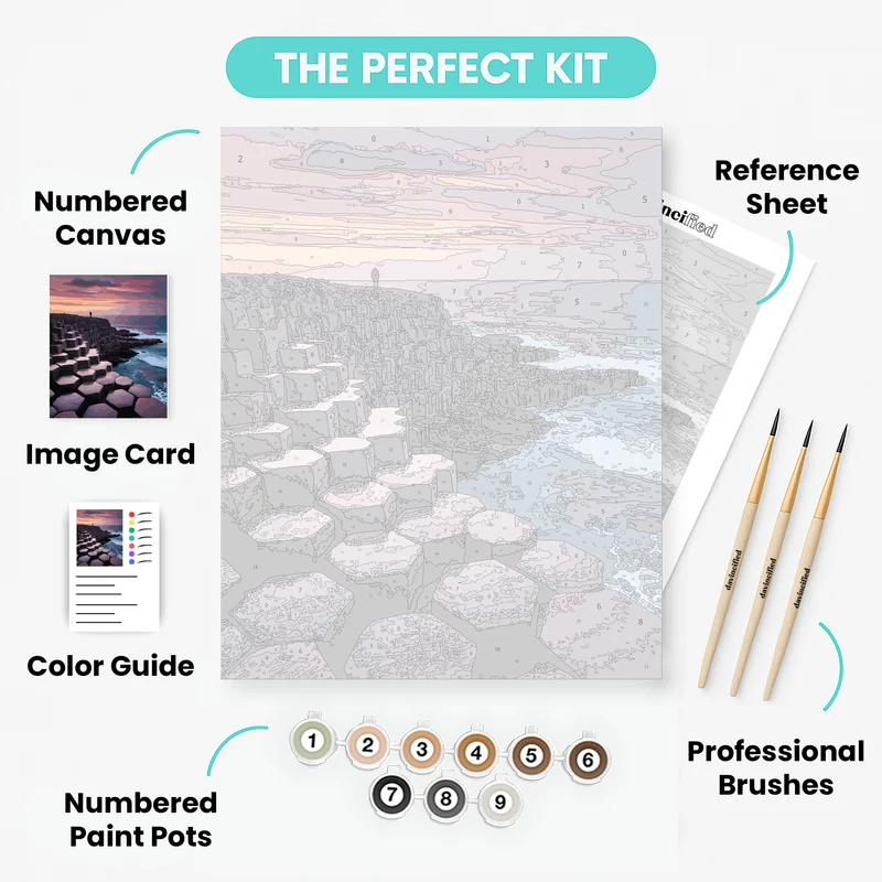 Giant's Causeway Sunset - Paint by Numbers Kit