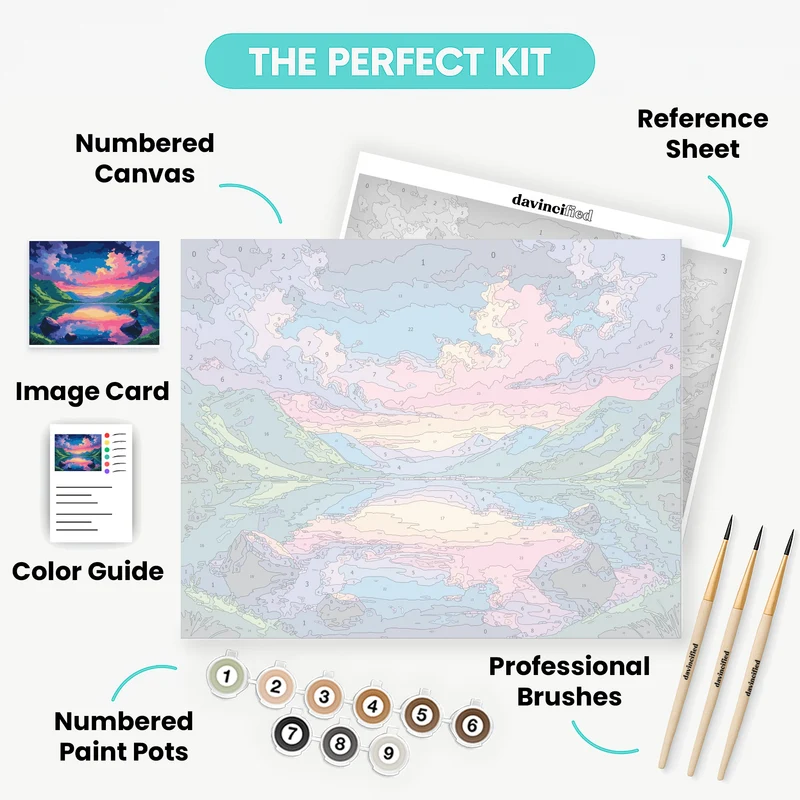 Sunset Lake Valley - Paint by Numbers Kit