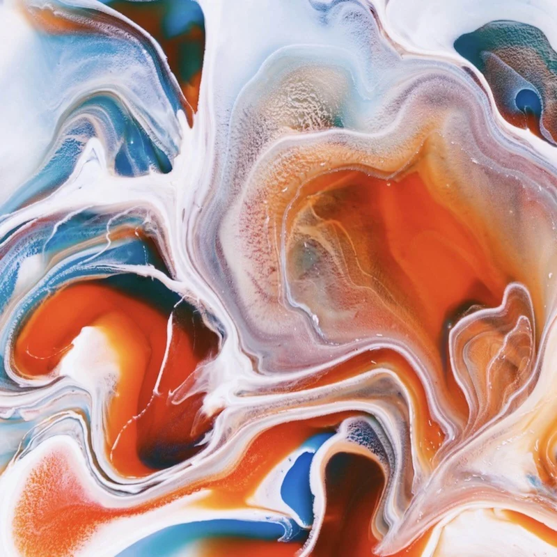 Aluminiumbild gebürstet Fluid Art Explosion Quadrat