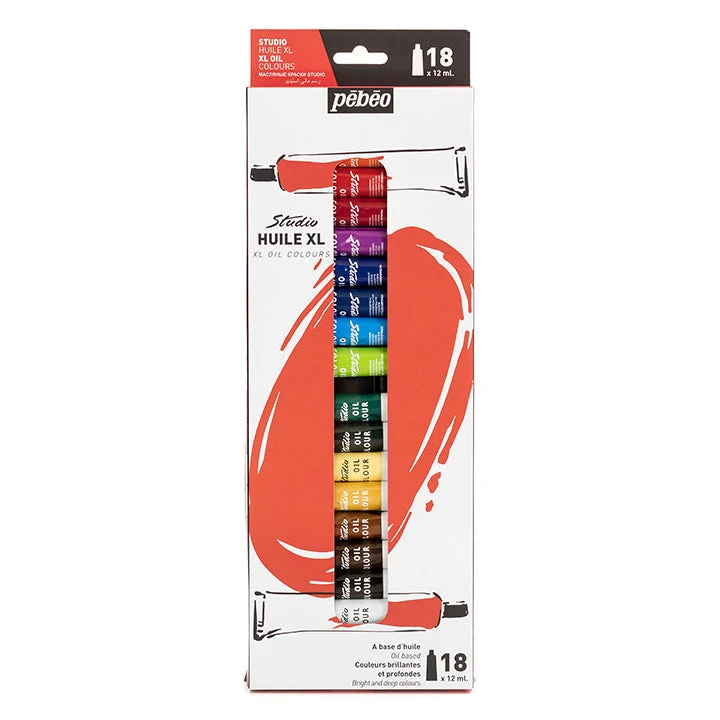 Pebeo Studio Huile XL Oil Paint Set, 18 x 12 ml