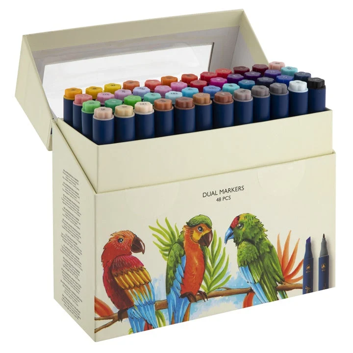 Set of 48 Double-Sided Markers