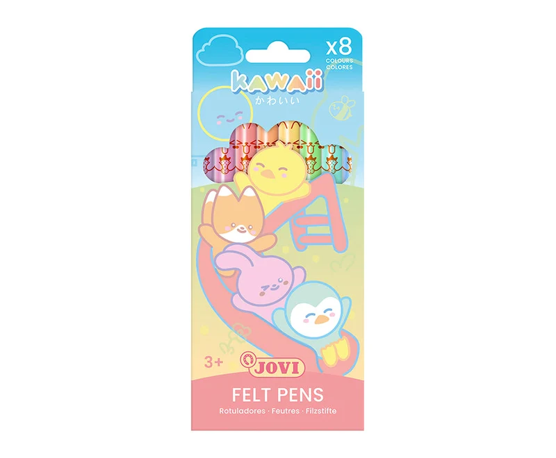 Детски флумастери JOVI Kawaii / комплект 8 бр. - 3 mm