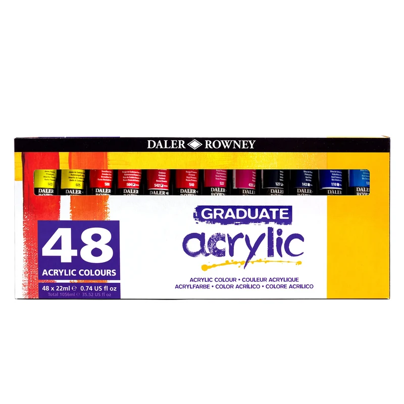 DALER ROWNEY Graduate set di colori acrilici 48 x 22 ml