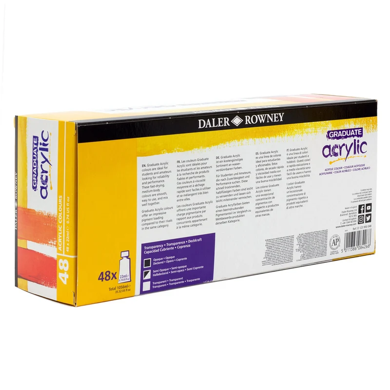 DALER ROWNEY Graduate set akrilnih boja 48 x 22 ml