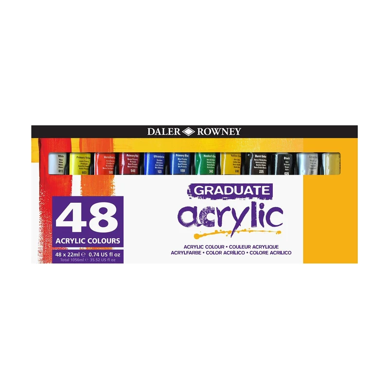 DALER ROWNEY Graduate Acrylfarben-Set 48 x 22 ml