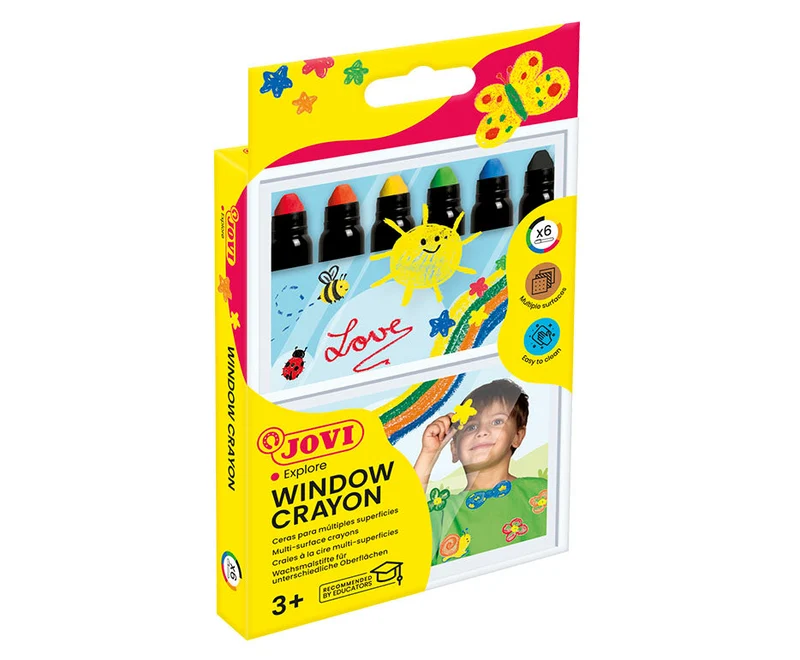 Pastelli a cera in gel per vetro JOVI Jovidecor Glass – 6 pz