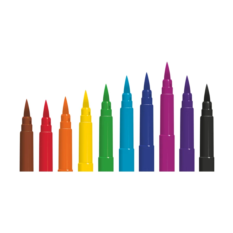 Flomastri Colorino Brush z dolgo čopičasto konico – 10 barv