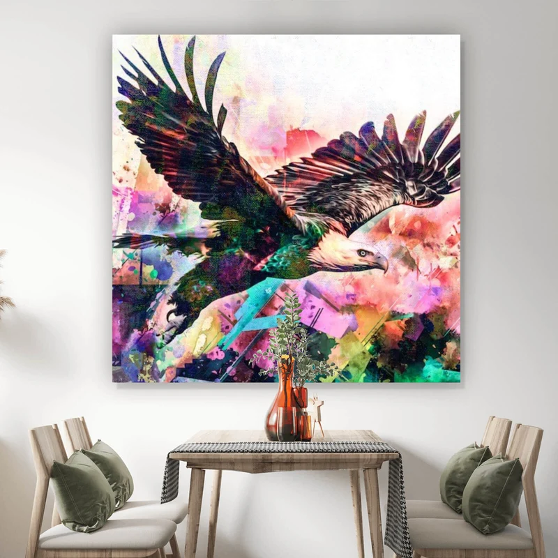 Spannrahmenbild Adler Modern Art Quadrat