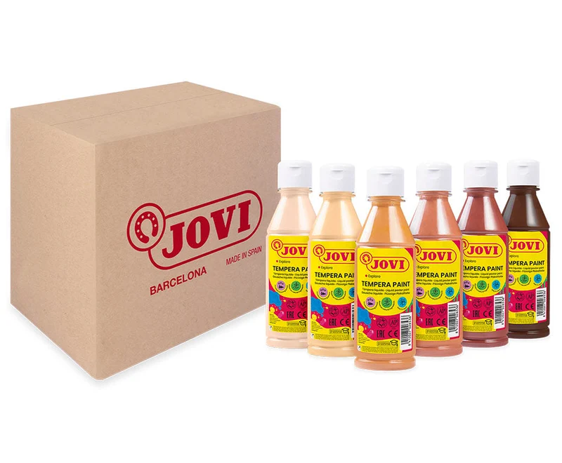 JOVI Kindermalfarben-Set flüssige Tempera 6 x 250 ml Hautfarben