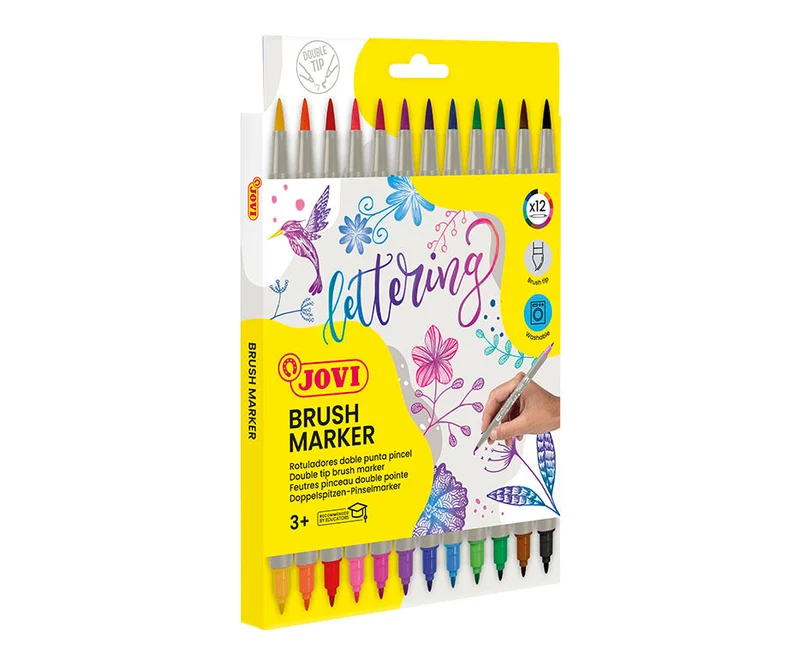 Doppelseitige Aquarellmarker JOVI Lettering / 12er-Set