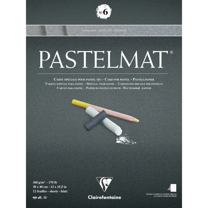 Clairefontaine Pastelmat Block Nr. 360 g 12 Blatt 30 x Kopfgeleimt