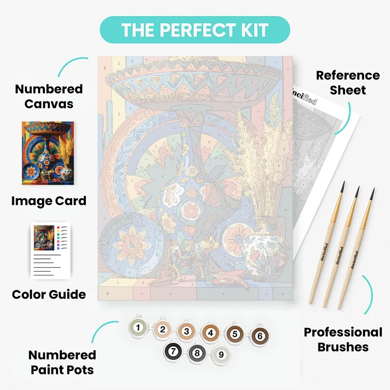 Mexican Folk Art Collection - Paint by Numbers Kit