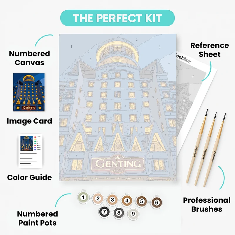 Genting Hotel Evening Lights - Paint by Numbers Kit
