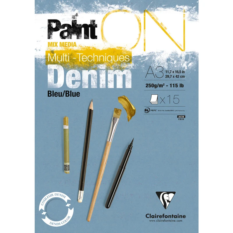 Clairefontaine Paint'On Mix Media lepljen blok 250 g