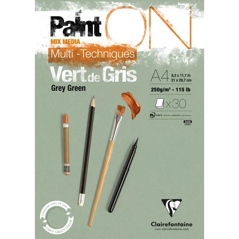 Clairefontaine Paint'On Mix Media blok 250 g lijepljeni