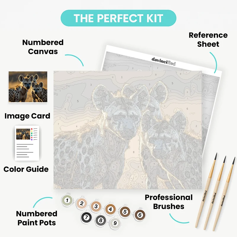 Hyenas at Golden Hour - Paint by Numbers Kit
