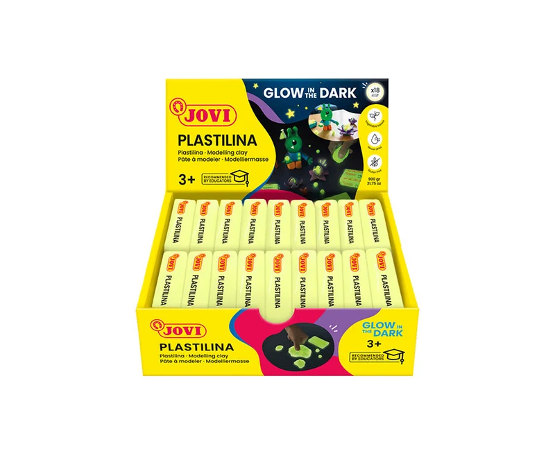 JOVI prírodná plastelína svietiaca v tme 18 x 50 g