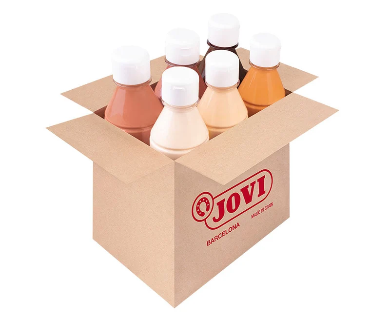 Sada detských farieb JOVI Premium tekutá tempera 6 x 250 ml telové odtiene