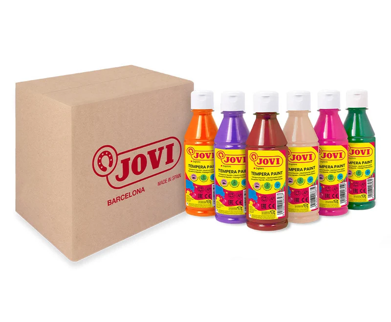 Set dječjih boja JOVI Premium tekuća tempera 6 x 250 ml – miks boja varijanta B