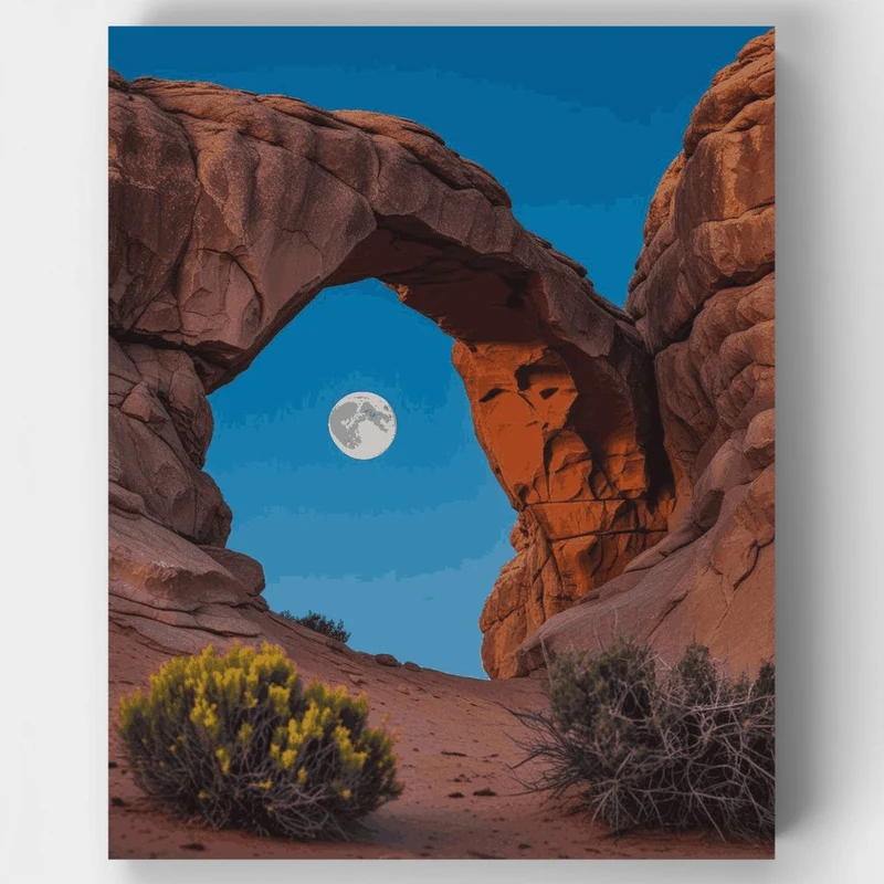 Desert Arch Moonrise - Paint by Numbers Kit