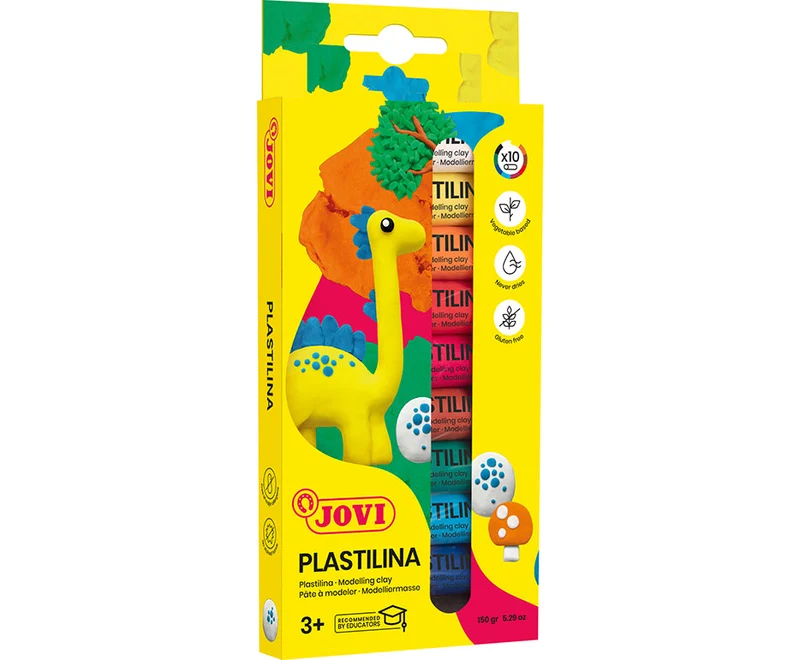 Set pasta per modellare JOVI plastilina naturale 10 x 15 g