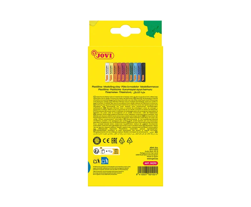 Σετ πλαστελίνης JOVI φυσική φυτική 10 x 15 g