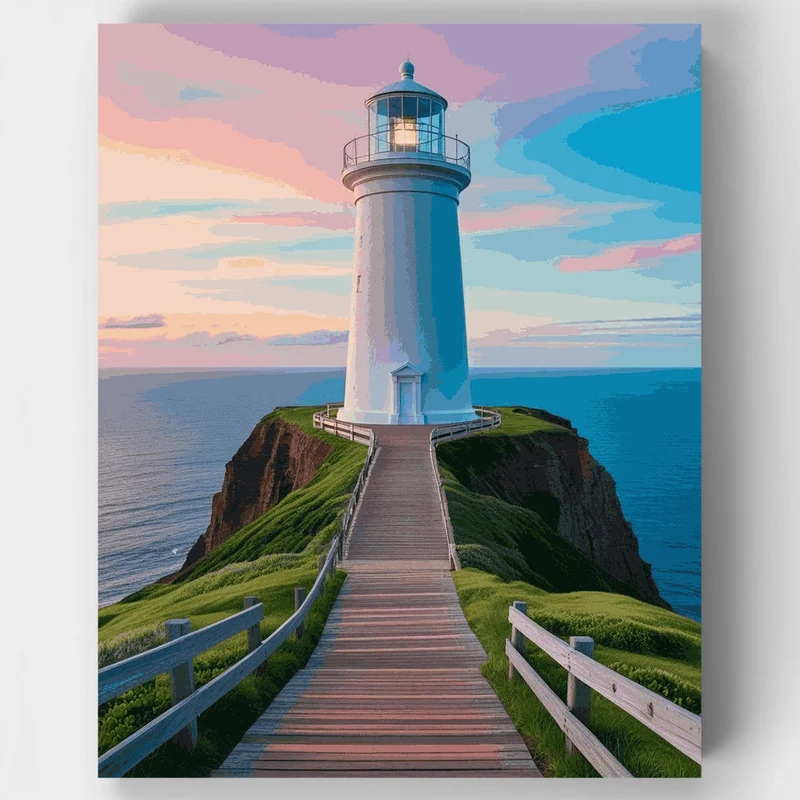 Lighthouse on Cliff - Paint by Numbers Kit
