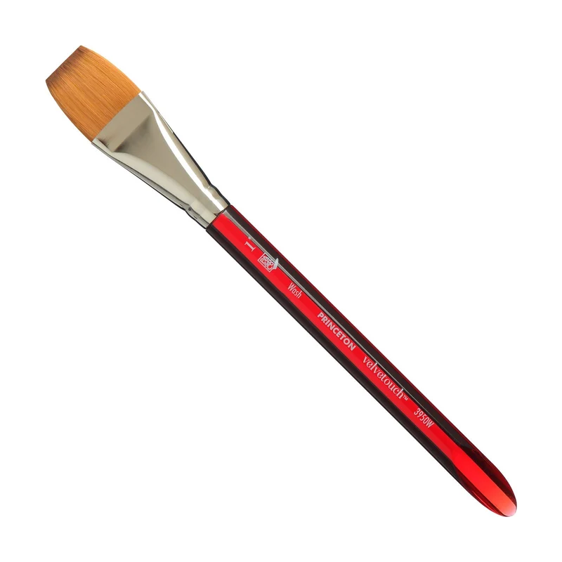 Plochý wash štetec PRINCETON Velvetouch s krátkou rúčkou