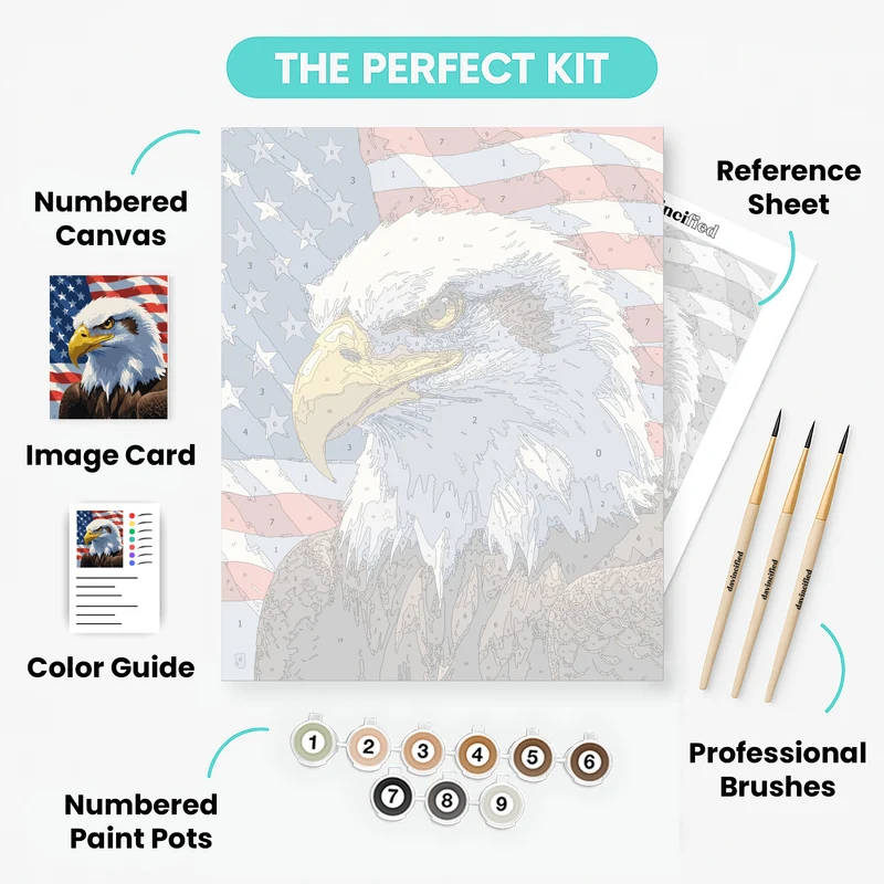 Patriotic Bald Eagle - Paint by Numbers Kit