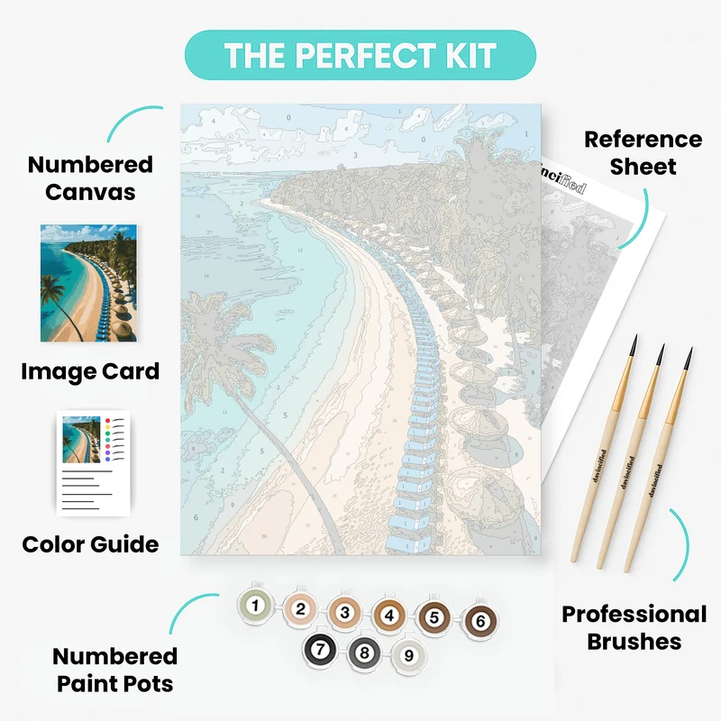 Tropical Paradise Beach Resort - Paint by Numbers Kit