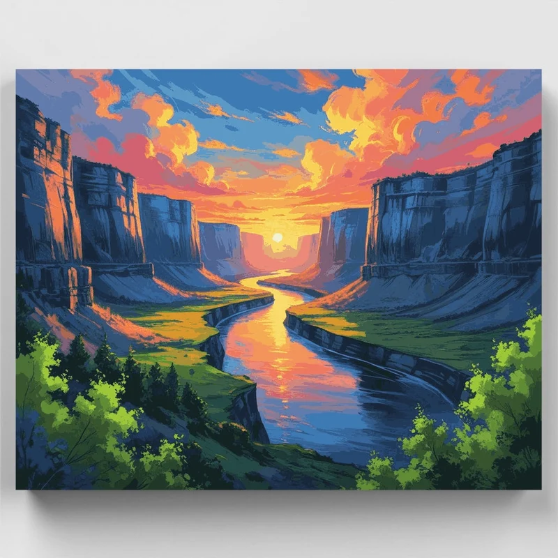 Canyon River Sunset - Paint by Numbers Kit