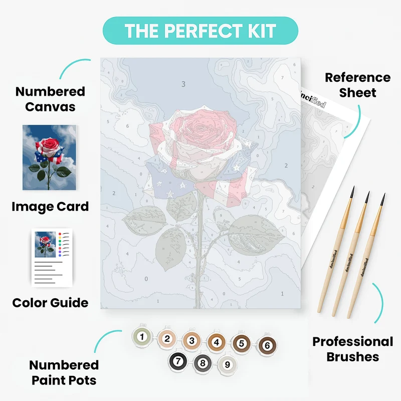 Patriotic Rose - Paint by Numbers Kit
