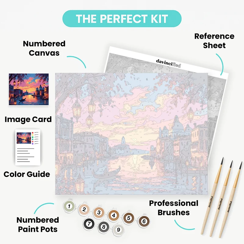Venice Canal Sunset - Paint by Numbers Kit