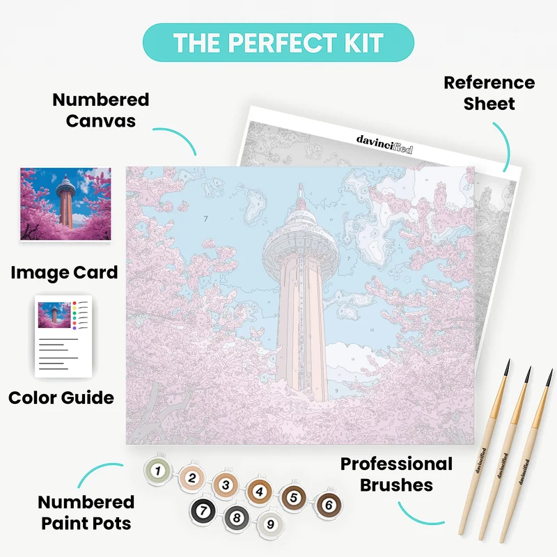 Cherry Blossom Tower - Paint by Numbers Kit