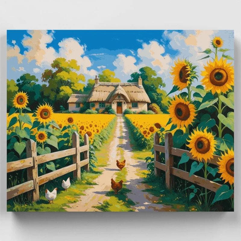 Sunflower Cottage Path - Paint by Numbers Kit