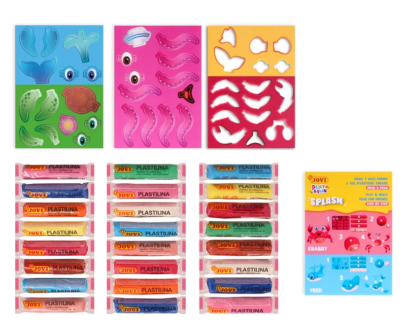 Set di pasta per modellare JOVI Play&Fun Splash 360 g in valigetta