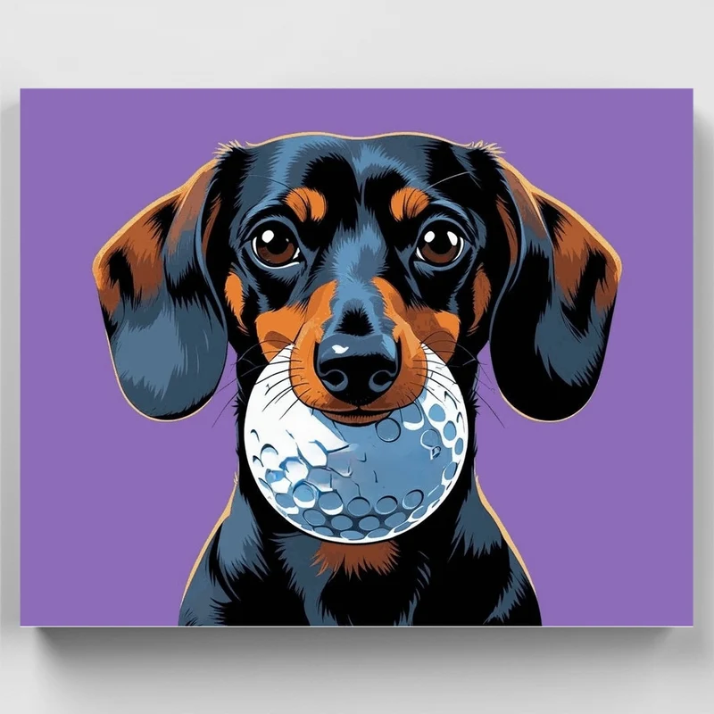 Golfing Dachshund - Paint by Numbers Kit