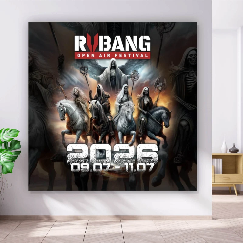 Poster RVBANG 2026 Logo mit Reiter und Datum Quadrat