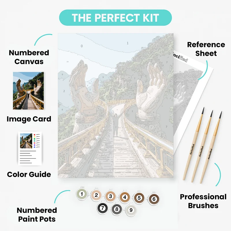 Golden Hands Bridge in Vietnam - Paint by Numbers Kit
