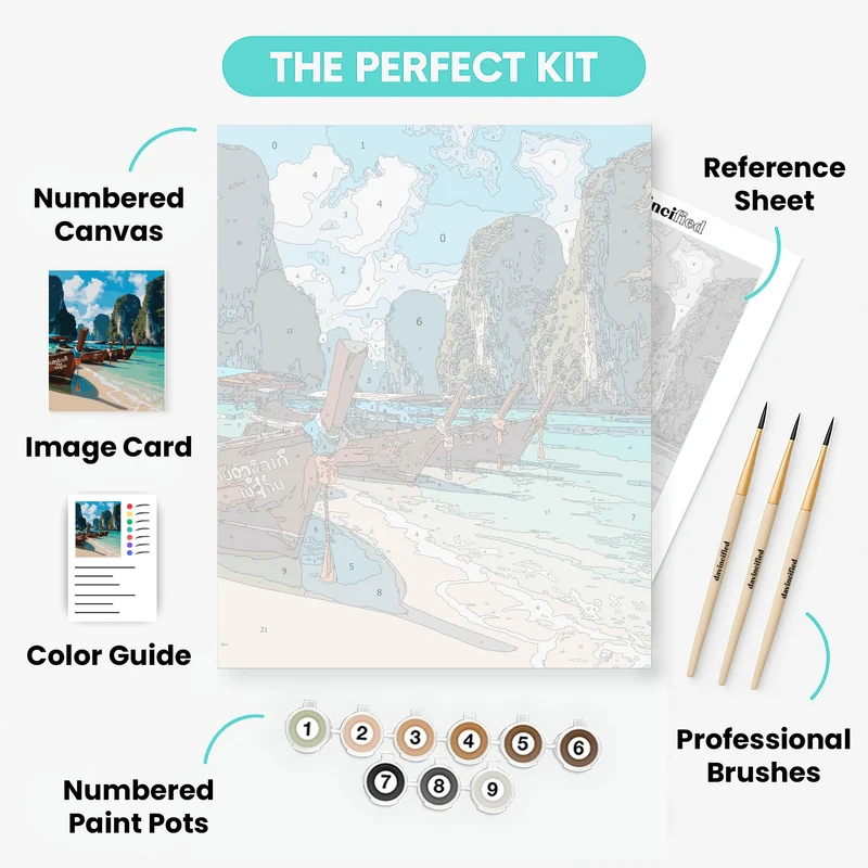Thai Paradise Beach - Paint by Numbers Kit
