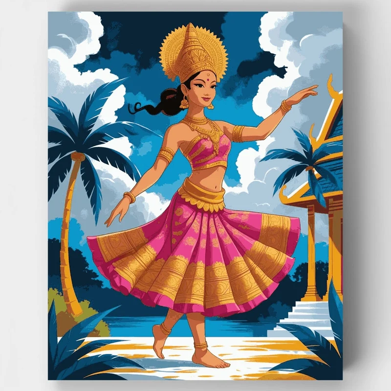 Traditional Thai Dancer - Paint by Numbers Kit