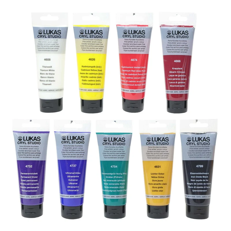 Set akrilnih barv LUKAS Cryl Studio 9 x 100 ml