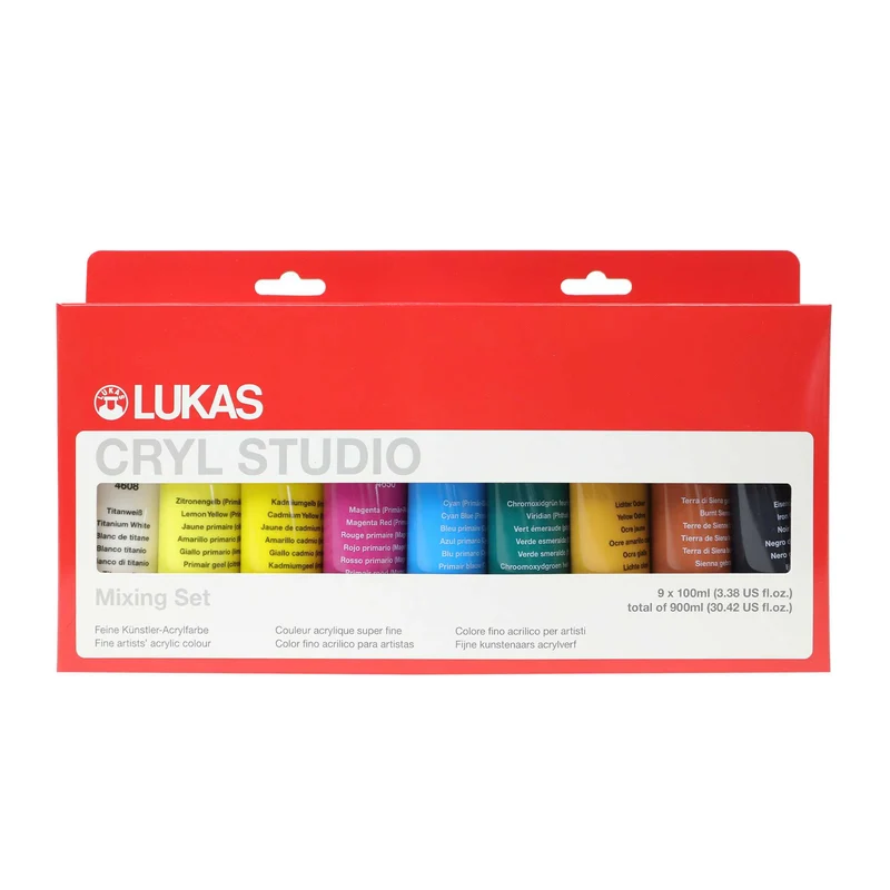 Set akrilnih barv LUKAS Cryl Studio 9 x 100 ml