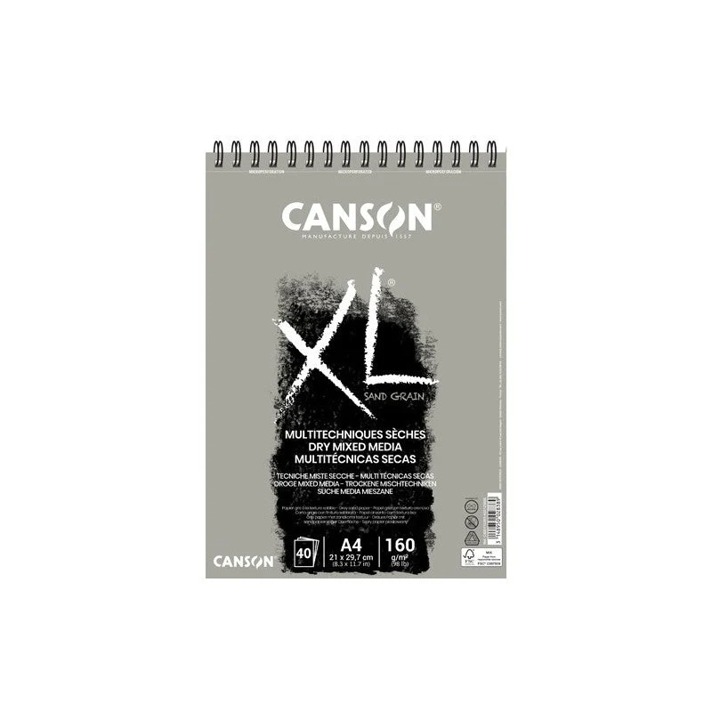 Blocco di carta da disegno CANSON XL Touch grigio 160 g/m² A4 – A3 - 40 fogli