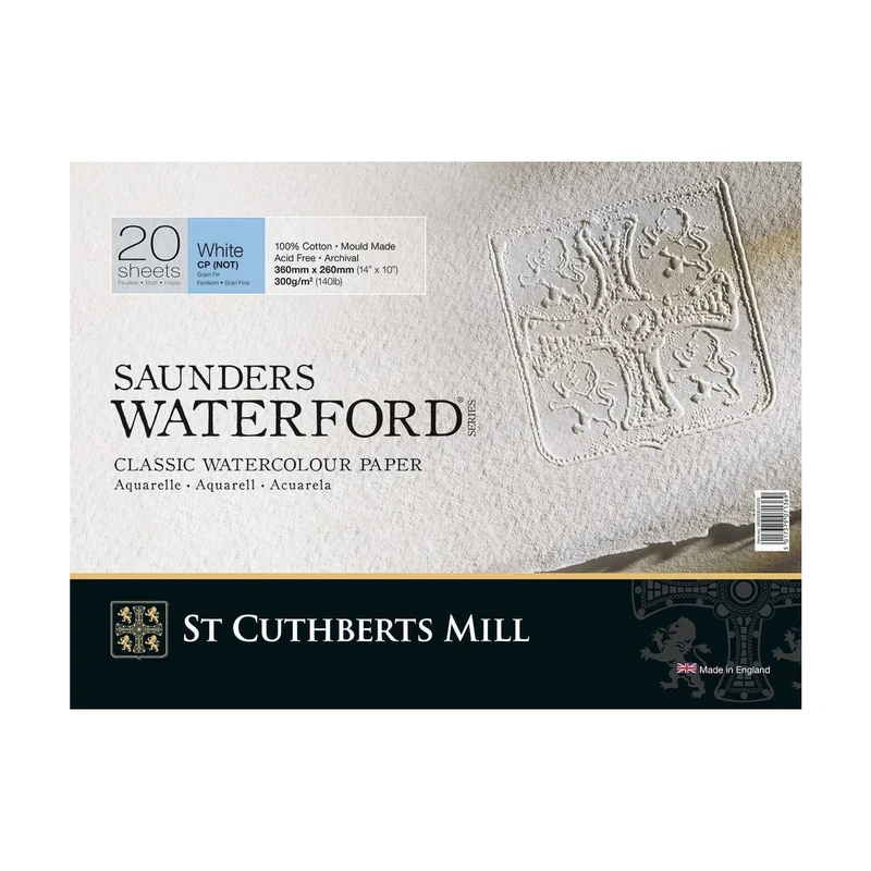 Akvarelni blok CANSON St Cuthberts Saunders Waterford CP bel 300 g/m² 20 listov – 26 – 51 cm