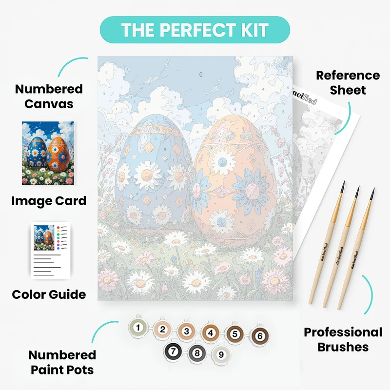Easter Eggs in Daisy Field - Paint by Numbers Kit