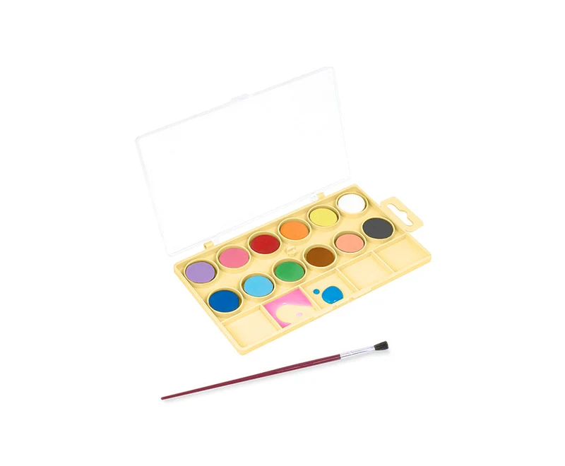 Set di colori ad acquerello JOVI Kawaii 22 mm - 12 pz con pennello