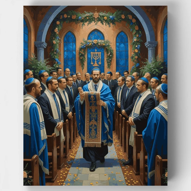 Synagogue Passover Ceremony - Paint by Numbers Kit